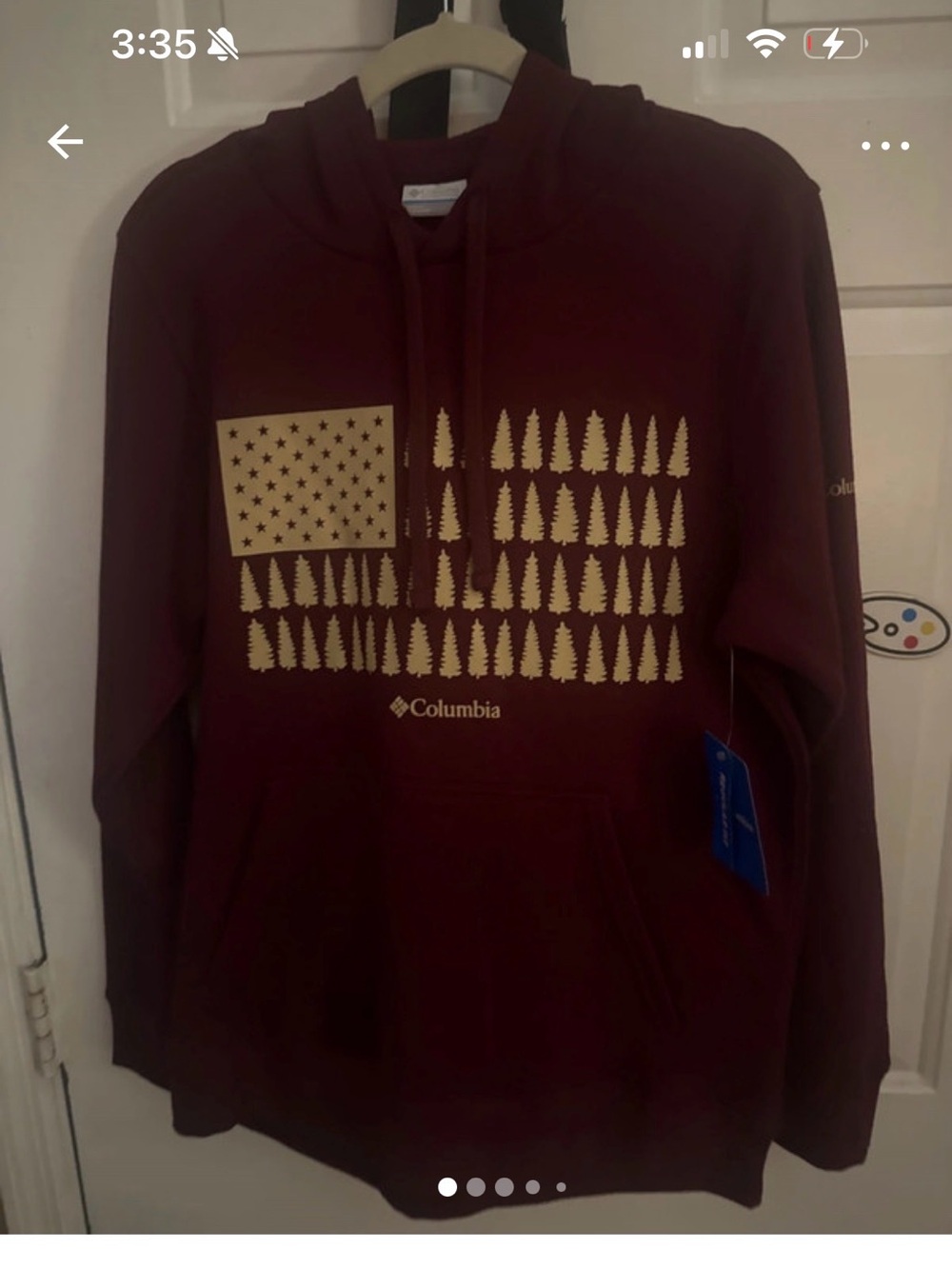 Columbia Men’s Maroon Hoodie with Gold Tree-Flag Graphic